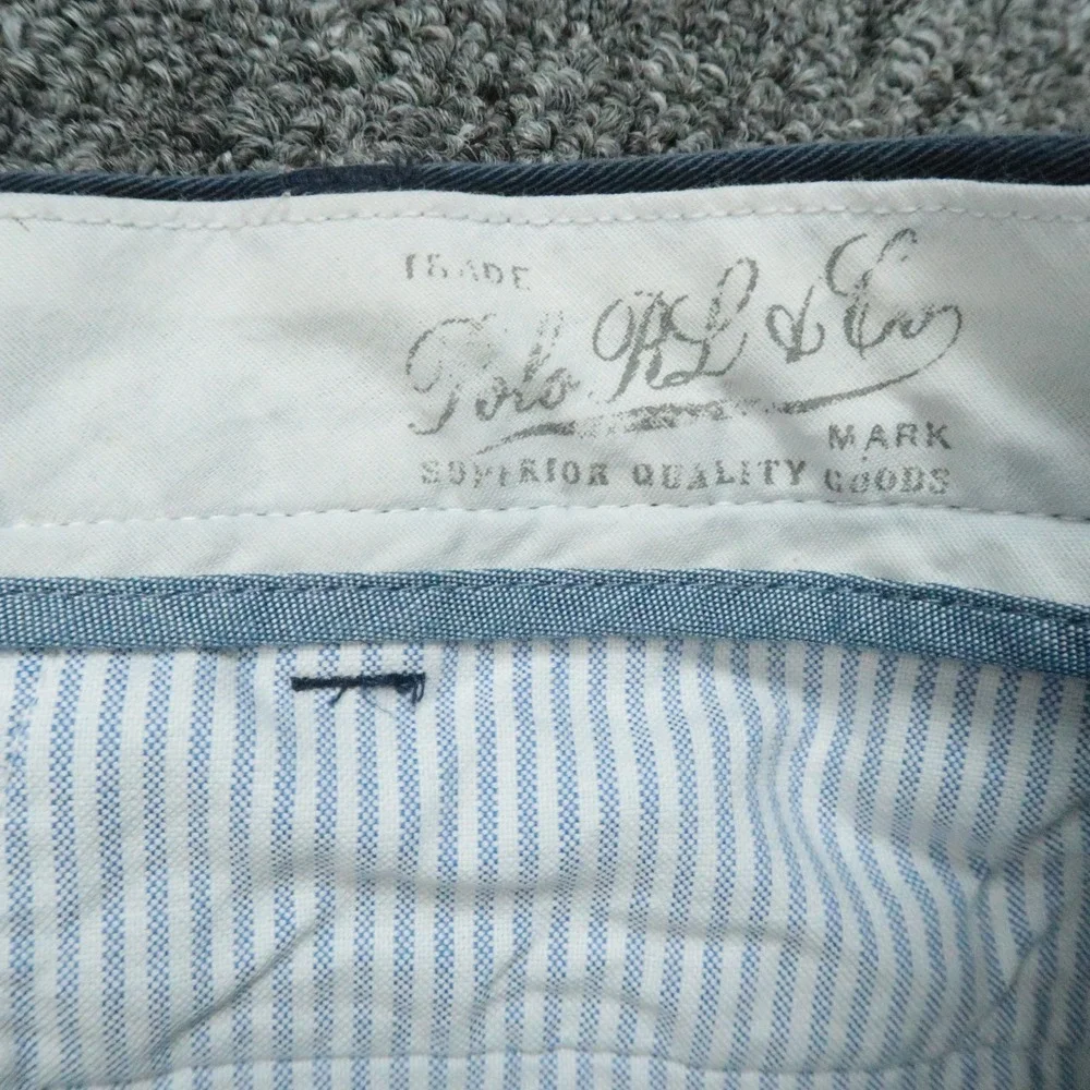 Polo Ralph Lauren Pants Mens 35x32 Blue‎ Chino Double Pleat Classic Fit Trouser